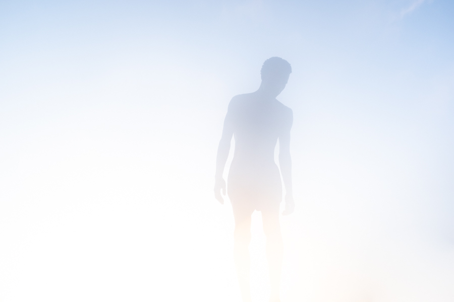 man-light-sky-ethereal-blue-gold